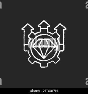 Excellence, high standards chalk white icon on black background Stock Vector