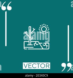 drought vector icon Linear icon. Editable stroke line Stock Vector