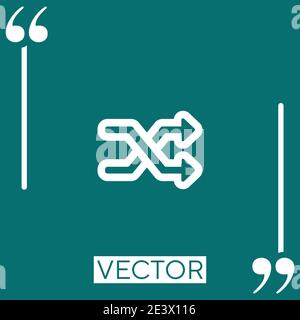 shuffle crossing arrows outline vector icon Linear icon. Editable stroke line Stock Vector