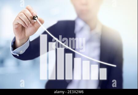 Businessman draw growing line symbolize growing potential Stock Photo