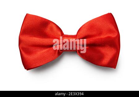 Red color bow tie isolated on white background with clipping path Stock Photo