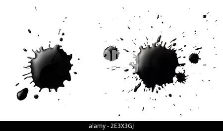 Ink blot collection isolated on white background Stock Photo