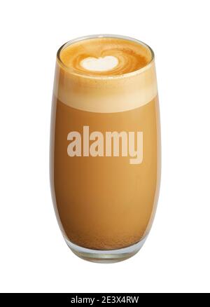 Vanilla Latte and milk foam isolated on white background Stock Photo