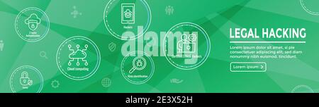 Certified Ethical Hacker - CEH - icon set, web header banner Stock Vector