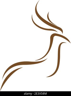 Deer logo icon illustration design vector template Stock Vector