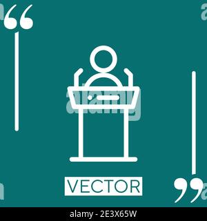 discourse vector icon Linear icon. Editable stroke line Stock Vector