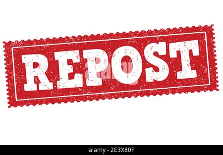 Repost icon. Repost label on white background. Social media. Vector ...