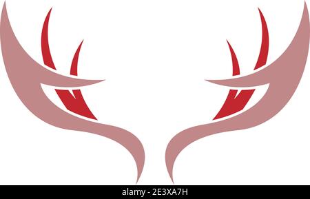 Deer antler logo icon illustration design vector template Stock Vector