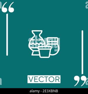pottery vector icon Linear icon. Editable stroked line Stock Vector