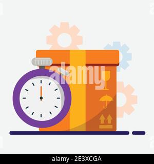 package delivery time concept vector illustrator Stock Vector