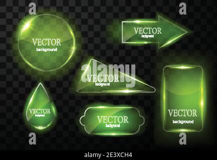 Glass vector button plane. Easy editable background Stock Vector
