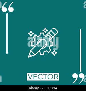 settings vector icon Linear icon. Editable stroked line Stock Vector