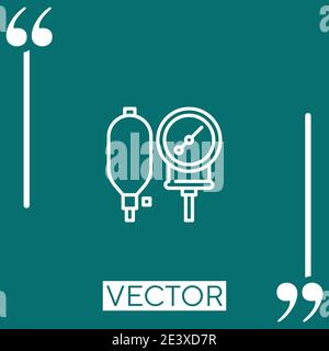 sphygmomanometer vector icon Linear icon. Editable stroked line Stock Vector