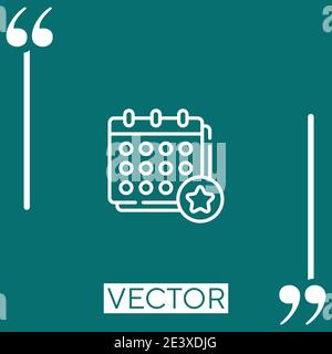 planner vector icon Linear icon. Editable stroke line Stock Vector