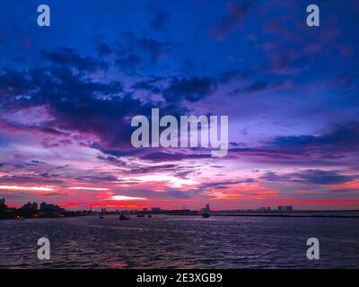 Sunset at Ancol, North Jakarta Stock Photo