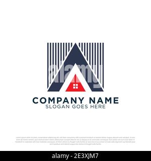 vector illustration of Real estate logo design, simple architecture building vector icon Stock Vector