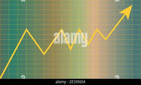 An upward trend line chart background image. Stock Vector