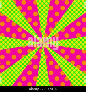 An abstract neon dotted burst shape background image. Stock Vector