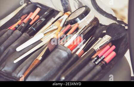 professional tricks and brushes used for events and weddings Stock Photo