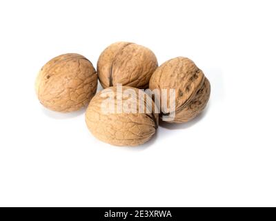 Walnuts isolated on white background. Stock Photo
