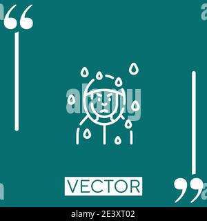 rain vector icon Linear icon. Editable stroked line Stock Vector