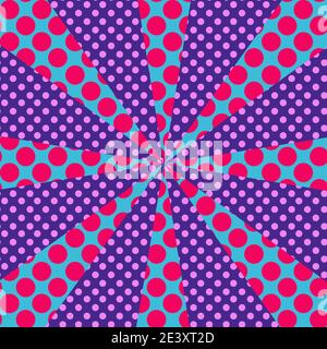 An abstract neon dotted burst shape background image. Stock Vector