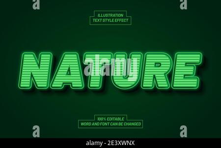 Nature 3D Bold Text Style Effect Stock Vector