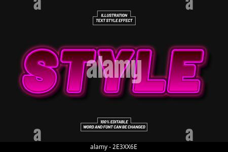 Modern Purple Text Style Effect Stock Vector