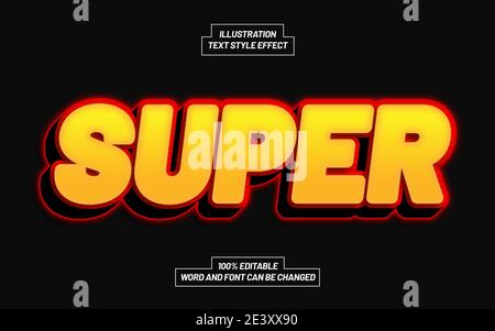 Super 3D Bold Text Style Effect Stock Vector