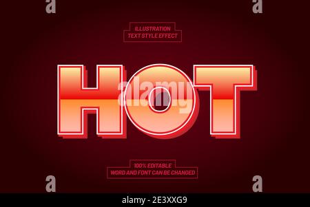 Hot Text Effect Style, Editable Design Stock Vector