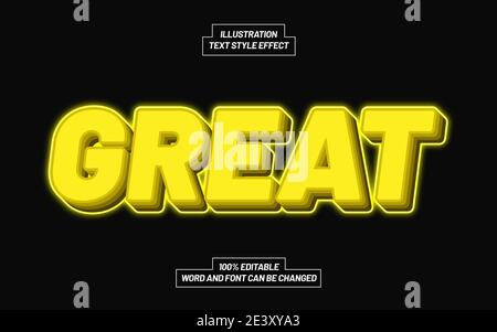 Great Yellow Text Style Effect Stock Vector