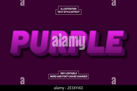 Purple Text Style Effect Stock Vector