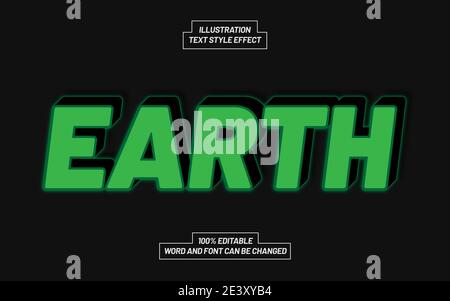 Earth Text Style Effect Stock Vector