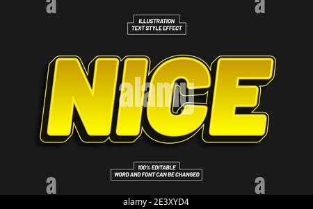 Nice Yellow Text Style Effect Stock Vector