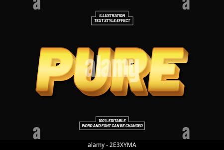 Gold Pure Text Style Effect Stock Vector