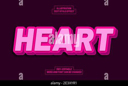 Modern Heart Text Style Effect Stock Vector