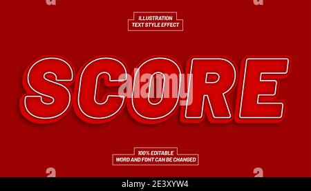 Score Red Text Style Effect Stock Vector