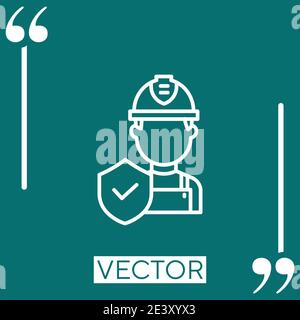 worker vector icon Linear icon. Editable stroke line Stock Vector