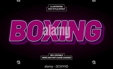 Boxing Purple Text Style Effect Stock Vector