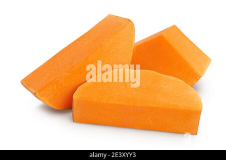 butternut squash slice isolated on white background with clipping path and full depth of field Stock Photo