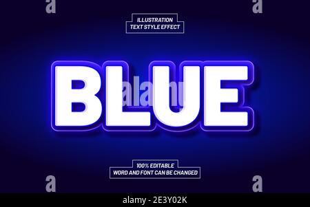 Modern Blue Bold Text Style Effect Stock Vector