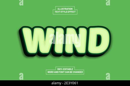 Wind Text Style Effect Stock Vector