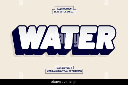 Water Text Style Effect Stock Vector