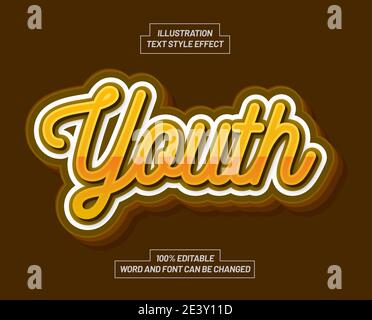 Youth Text Style Effect Stock Vector