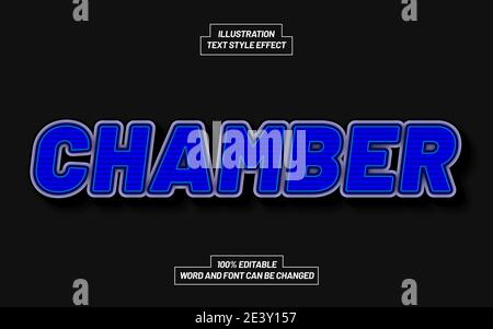 Chamber 3D Bold Text Style Effect Stock Vector