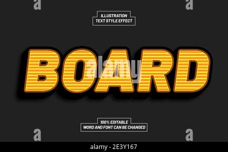 Board 3D Bold Text Style Effect Stock Vector