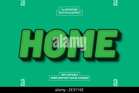 Home 3D Bold Text Style Effect Stock Vector