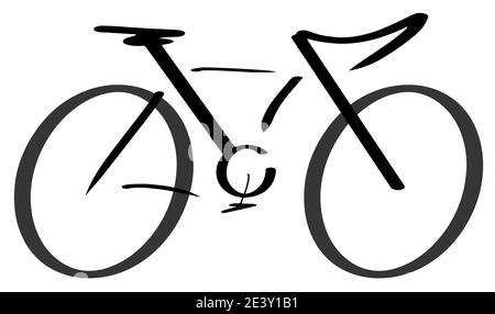 Bicycle stylized modern outline drawing eps10 vector illustration isolated on white background. Stock Vector