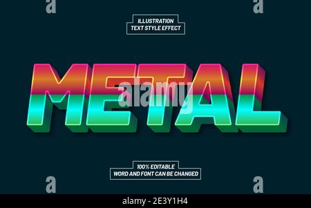 Metal Text Style Effect Stock Vector