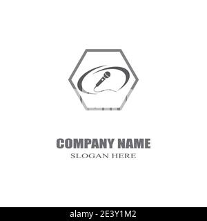Microphone Logo Template vector symbol nature Stock Vector